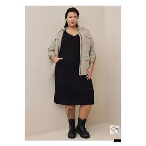 Torrid Black Supersoft Short Sleeve Midi Shift Dress Sz.4